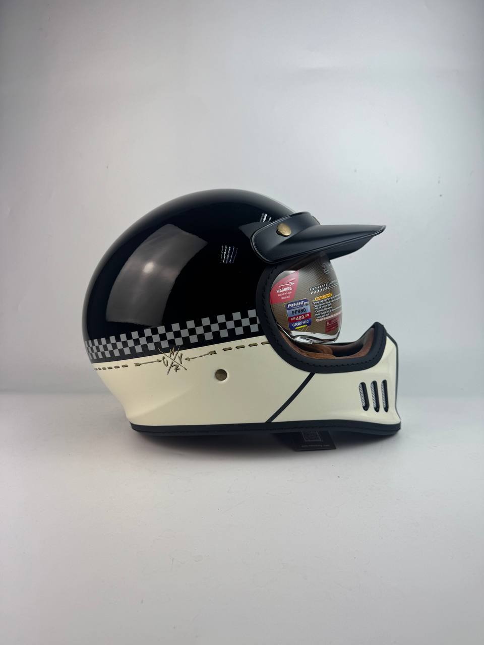 MHR TRACKER GLOSSY BLACK/CREAM GRAPHIC - Image 3